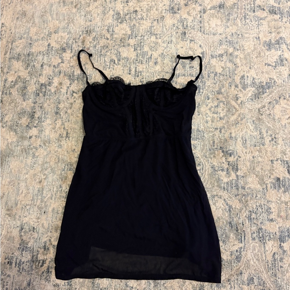 Mini Bodycon Mesh and Lace Dress